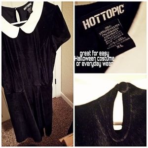 HOT TOPIC Dress, black velvet, Wednesday dress